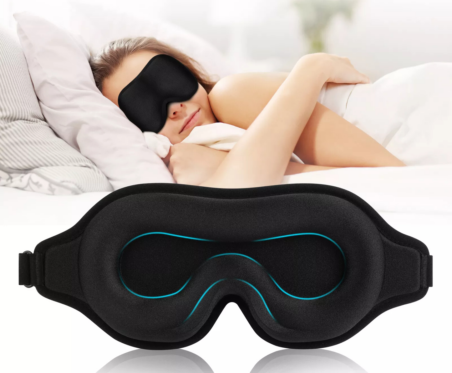 Masque de sommeil en soie 3D